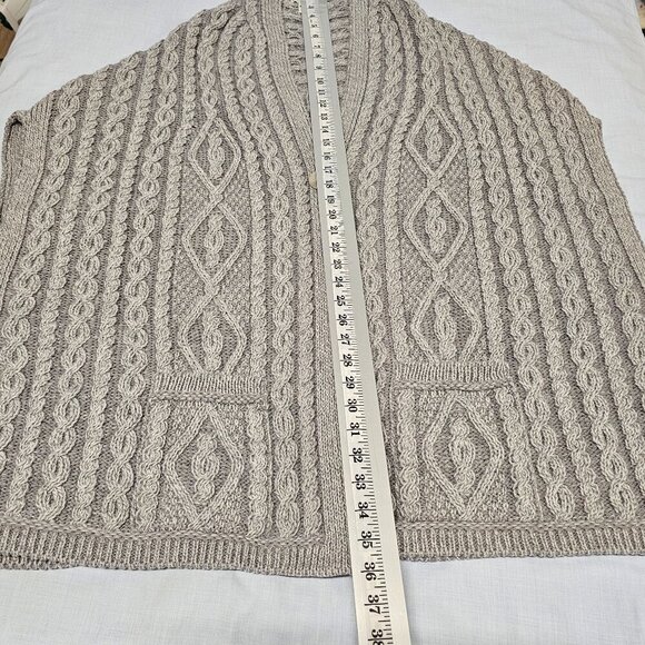 Aran Craft Merino Wool One Button Drop Shoulder Vest Women Size XL/XXL Gray - Picture 10 of 16